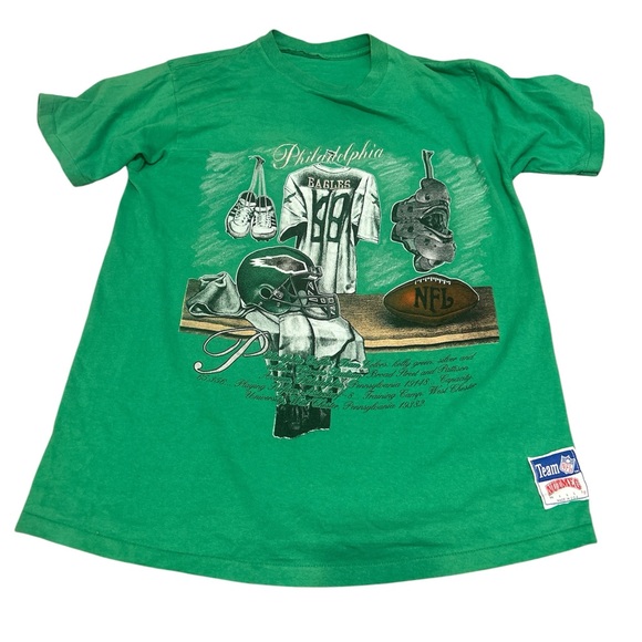 nutmeg mills Other - Vintage 90s Philadelphia Eagles Nutmeg NFL Shirt Embroidered Graphic Kelly Green